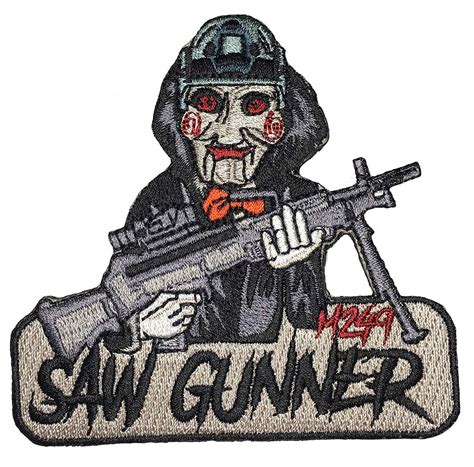 M249 Saw Gunner Embroidered Morale Patch F Bomb Morale Gear