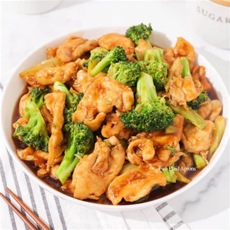 Chinese Chicken And Broccoli Two Plaid Aprons