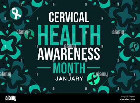 Cervical Health Awareness Month Background Design With Ribbon And