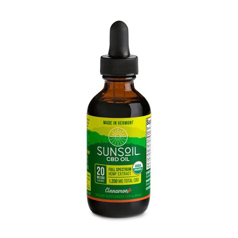 Sunsoil Cbd Oil Cinnamon Full Spectrum 2fl Oz 1200mg Cbd Cbdmarket