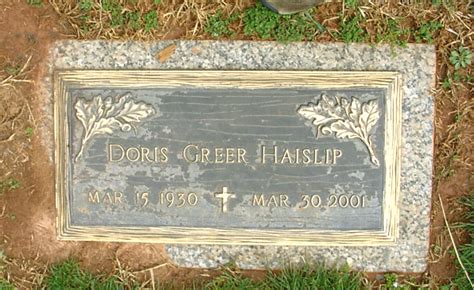 Doris Marion Greer Haislip 1930 2001 Find A Grave Memorial