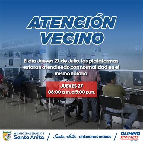 Atencion Vecino Campañas Municipalidad Distrital De Santa Anita