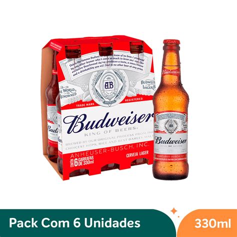 Cerveja Budweiser Long Neck 330ml Pack Com 6 Unidades