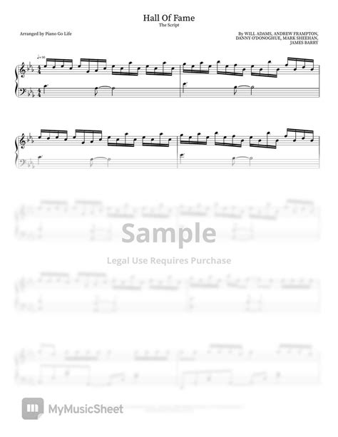 The Script Hall Of Fame Sheets By Piano Go Life