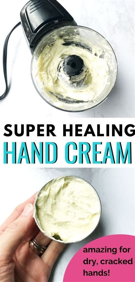 DIY super healing hand cream recipe! This is perfect for dry, cracked hands from winter weather ...