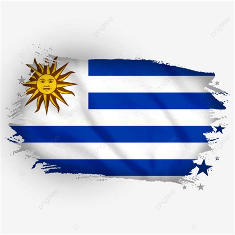 Uruguay Shining Flag With Watercolor Brush Flag World Cup