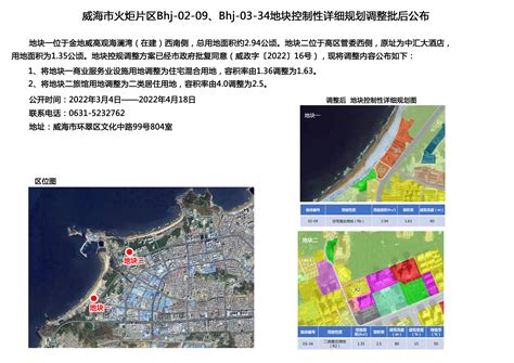 威海市自然资源和规划局 规划计划 6个地块控制性详细规划调整批后公布图