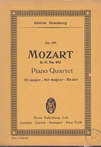 Mozart Piano Quartet K V No 493 Eb Major Wolfgang Amadeus Mozart