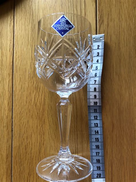 Set 4 Four Edinburgh Crystal Cut Glass Wine Claret Glasses Etsy