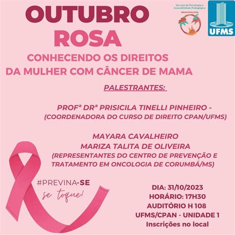 Palestra Outubro Rosa Conhecendo Os Direitos Da Mulher C Ncer De