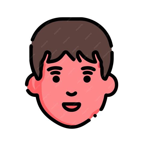 Premium Vector Boy Face Red Icon Vector Illustration