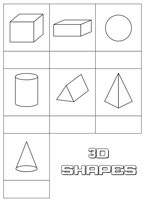 Pin By Nicole G On Rayah Math In D Shapes Worksheets Printable