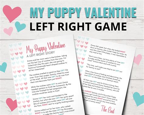 My Puppy Valentine Left Right Game Valentine's Day Left Right Story for ...