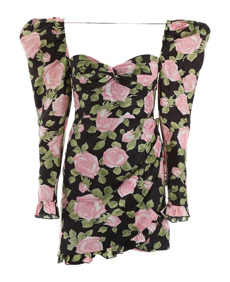 Alessandra Rich Rose Print Mini Dress Italist