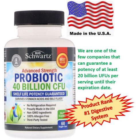 โพรไบโอติกส์ Probiotics 4 หมื่นล้าน Cfu Advanced Strength Probiotic 40 Billion Cfu 60