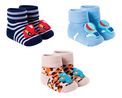 Kit Meias Pantufas Beb Infantil Menino Rec M Nascido Parcelamento