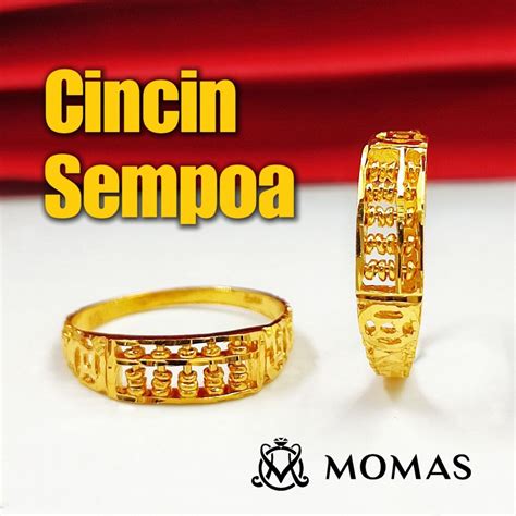 Cincin Sempoa Emas 916 Original Cincin Sempua Emas 916 Tulen Abacus