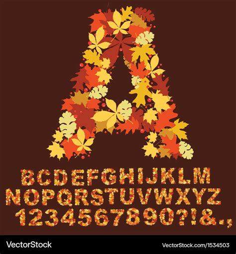 Autumn Alphabet Design Royalty Free Vector Image