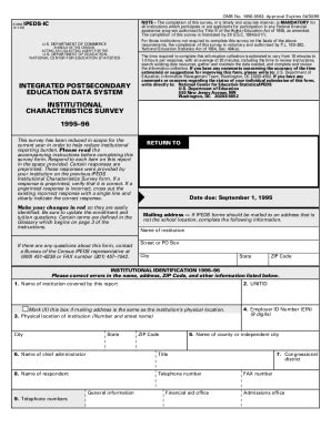 Fillable Online Nces Ed Ipeds Institutional Characteristics Survey