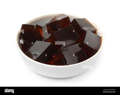 Delicious Grass Jelly Cubes On White Background Stock Photo Alamy