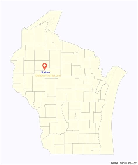 Map of Sheldon village, Wisconsin