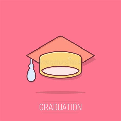 Icono Del Tapón De Graduación En Estilo De Cómic Ilustración De