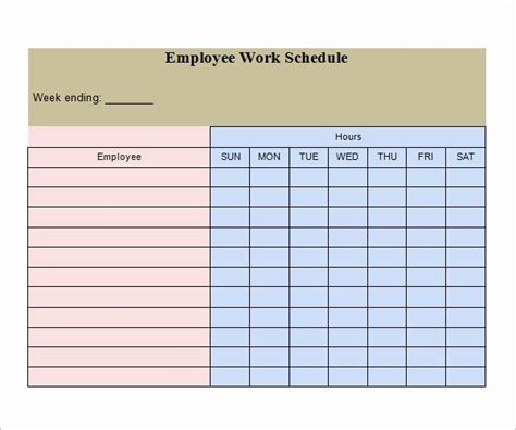 Employee Work Schedule Template Pdf Beautiful Free 26 Samples Of Work Schedule Templates In