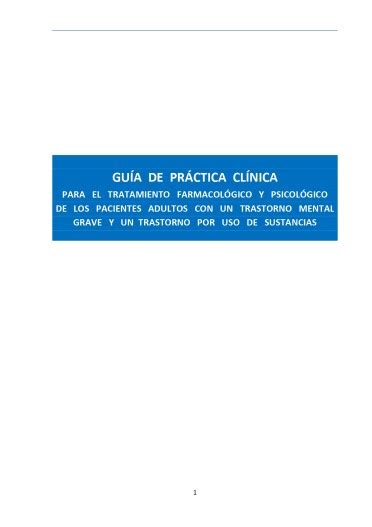 Guía De Práctica Clínica Para El Tratamiento Farmacológico Y