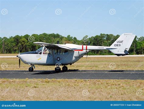 Cessna O A Skymaster Airplane On Display At Seaside Park Editorial