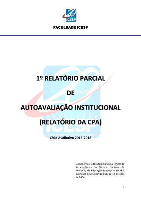 Pdf Relat Rio Parcial De Autoavalia O Quantitativo A