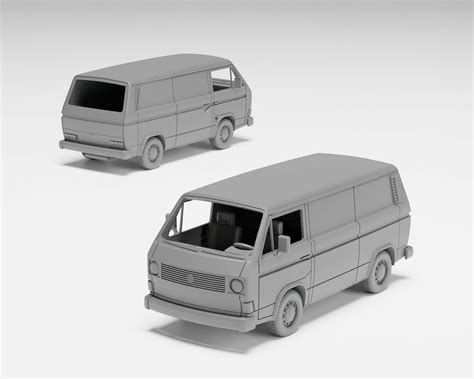 3d File Vw T3 Panel Van H0 Scale Van Model Kit・3d Print Model To Download・cults