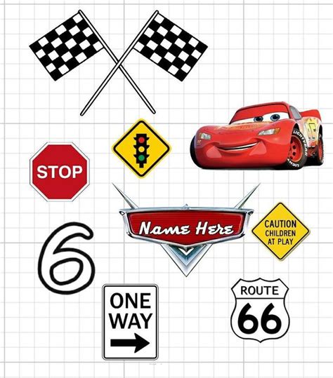 Lightning McQueen Cars Toppers Lightning McQueen Logo Name Edible