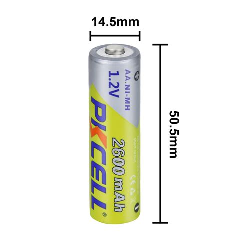 PKCELL 1 2v AA NIMH 2600MAH Rechargeable Batteries 4PCs Original