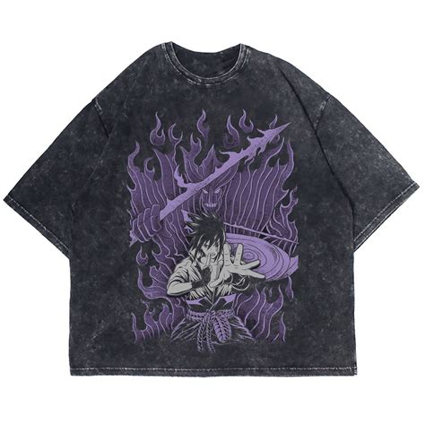 Jual Kaos Oversize Anime Sasuke Uchiha Mode Susanoo Washing Vintage