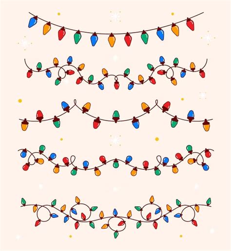 Free Vector Hand Drawn Flat Christmas Lights Collection In 2023