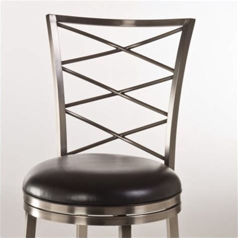 Bowery Hill H Transitional Metal Swivel Bar Stool In Silver