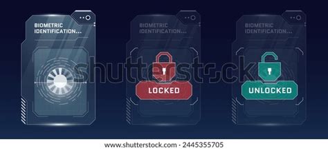 Hud Retinal Recognition Biometric Id Scan Stock Vector Royalty Free