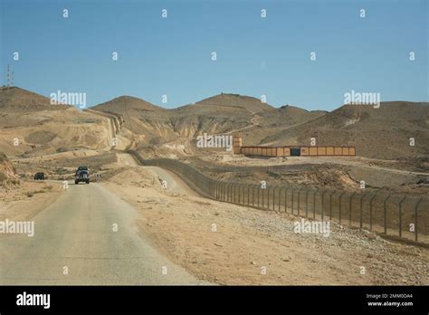 Route 10 Along The Egyptian Israeli Border Looking Into Egypt From