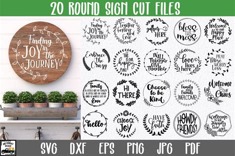 Round Sign Bundle Volume 2 Round Svg Files Farmhouse Signs By