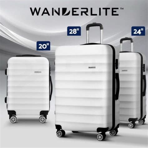 Wanderlite Pcs Luggage Trolley Travel Suitcase Set Tsa Hard Shell Case