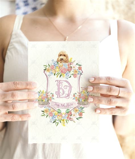 Custom Watercolor Wedding Crest