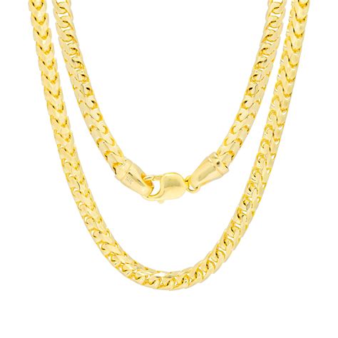 Nuragold K Yellow Gold Mm Solid Franco Diamond Cut Wheat Spiga