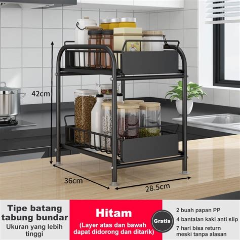 Jual Rak Dapur Bawah Wastafel Dapur Rak Tarik Rak Kabinet Lemari Geser