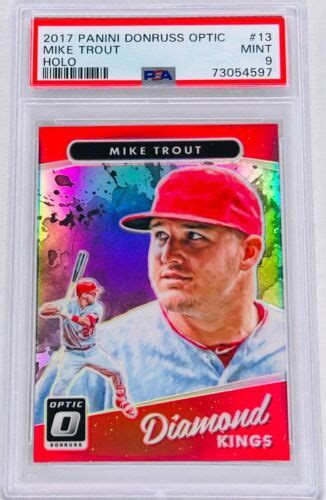 Mike Trout 2017 Panini Donruss Optic Diamond Kings Holo 13 Angels Psa