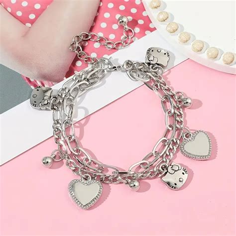 Hello Kitty Anime Charms Bracelet For Teen Girl Kitty Cat Hand