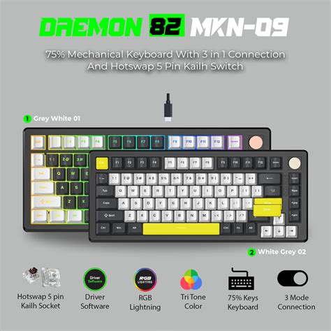 Jual Keyboard 3in1 Connection NYK Nemesis DAEMON 82 MKN 09 Hotswap 5pin