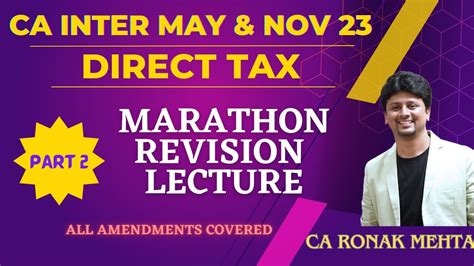 Income Tax Marathon Cum Revision Part May Nov Ca