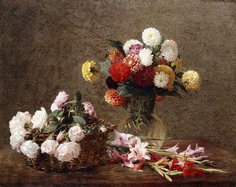 Dahlien Von Ignace Henri Jean Fantin Latour Kunstdruck