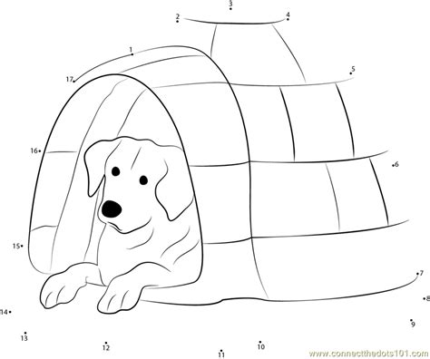 Connect the Dots Igloo Dog House (Architecture > Igloo) - dot to dots ...