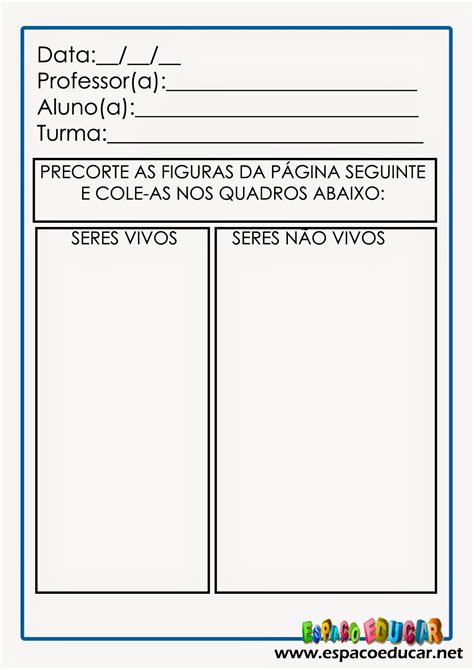 EspaÇo Educar Plano De Aula E Atividades Sobre Seres Vivos E Não Vivos